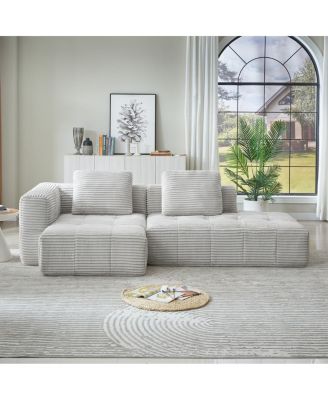 L-Shape Modular Cloud Sectional Sofa with Chaise Lounge