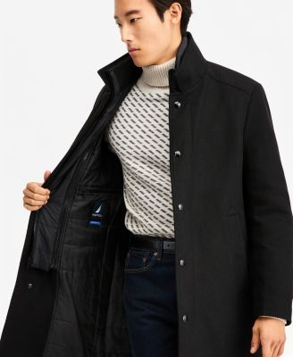 Nautica Men's Classic-Fit Bib Wool Blend Overcoat - Macy's