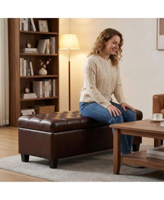 Storage Ottoman Bench with Safety Hinges