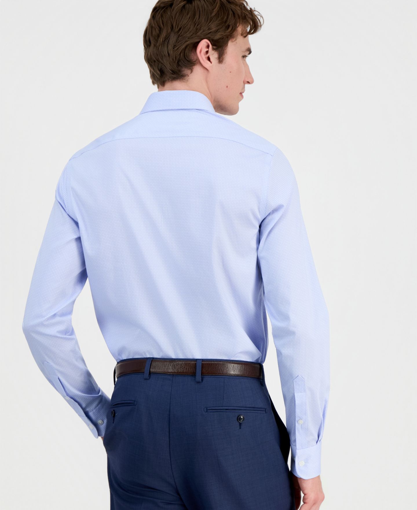 Мужская рубашка Tommy Hilfiger Geometric Pattern Dress Shirt, цвет: Синий — фото 6