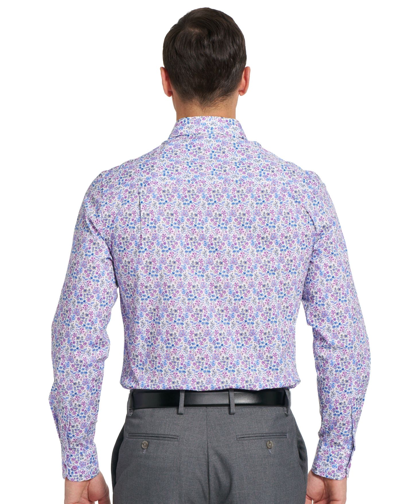 Мужская рубашка Nick Graham Brighton Floral Print Dress Shirt, цвет: Фиолетовый — фото 6