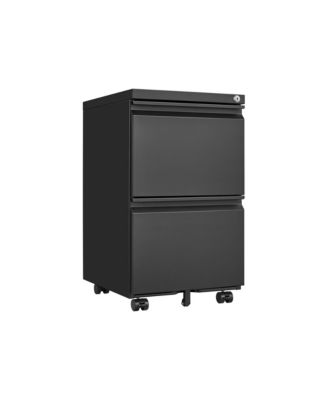 2 Drawers Lock Metal Vertical Office File Cabient With Wheels Mobile