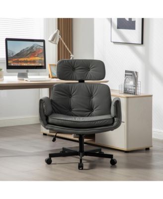 Modern Swivel Gaming Chair PU Lounge Desk Chair with Wide Seat, Swivel Office Chairs
