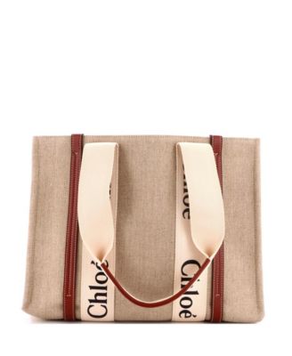 Medium Woody Tote Canvas with Leather