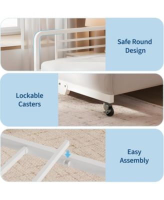 Daybed with Trundle, Storage Headboard with Charging Station & Storage Bags, Sofa Bed for Bedroom,Guest Room