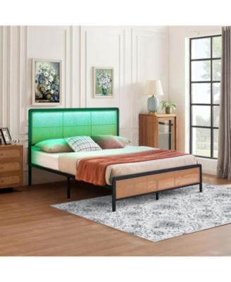 Twin XL Velvet Upholstered Bed Frame with Headboard, Modern Platform Bed with Wood Slats Support, No Box Spring