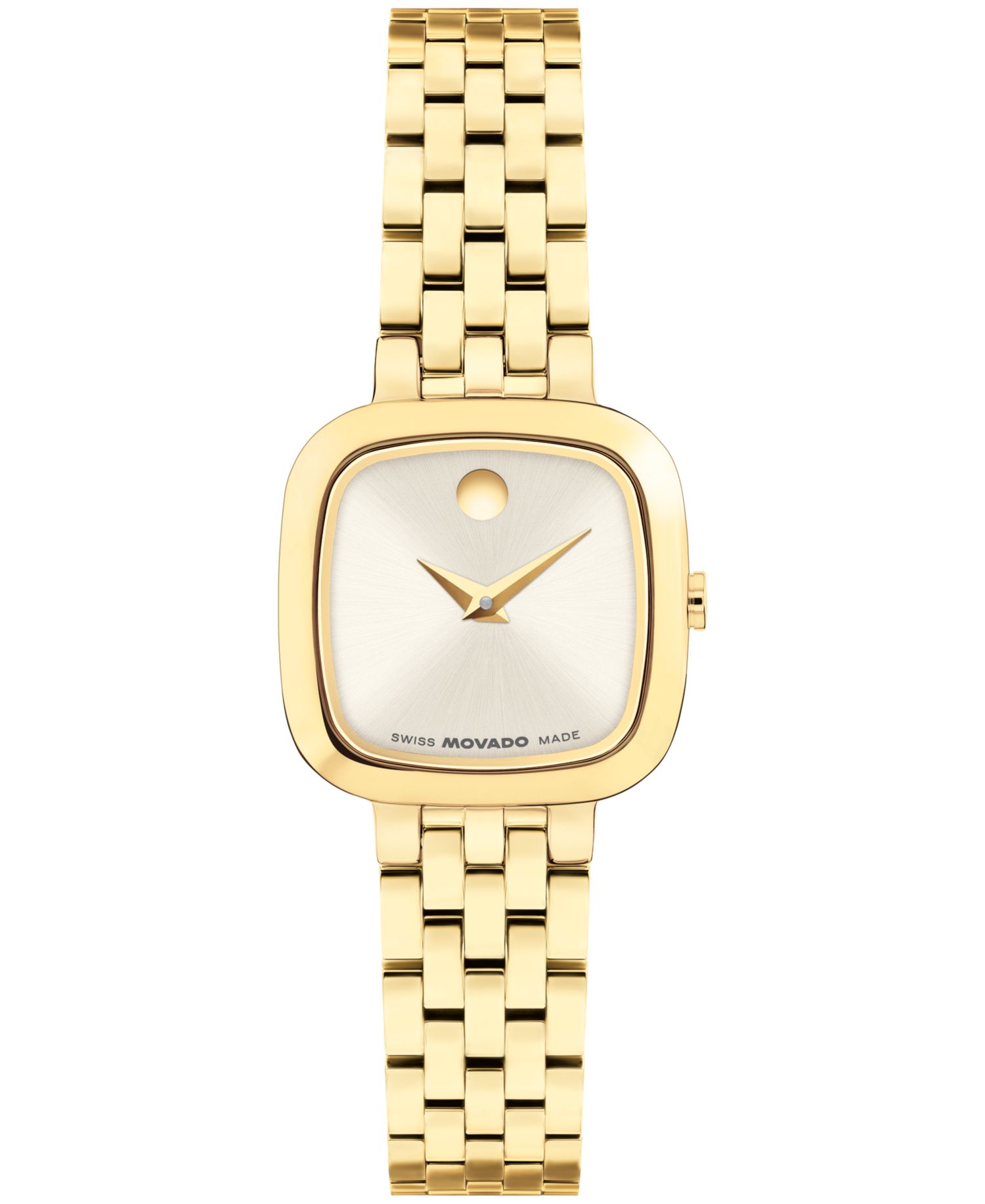 Women's Museum Classic Cushion Swiss Quartz Light Yellow PVD Steel Watch, 22mm