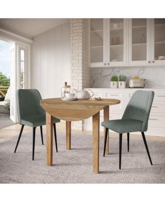 2 Pc Solid Wood Curved Back Spindle Dining Chair Set