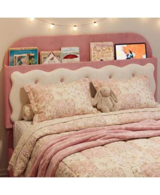 Full Metal Platform Bed Frame with Decorative Headboard & Footboard, Heavy Duty Steel Slats, Underbed Storage