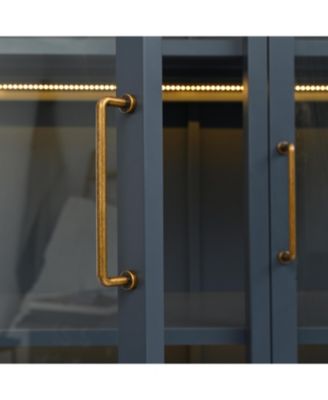 76.75" Tall Display Cabinet with Glass Doors and LED Lights