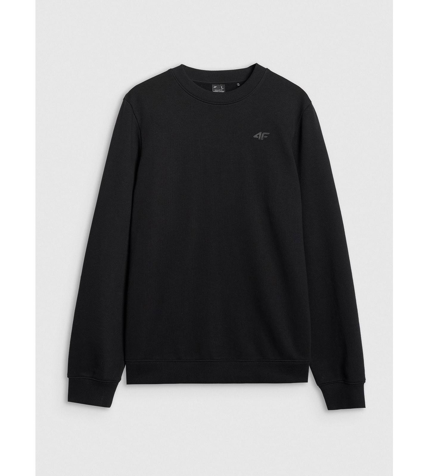 Мужское худи 4F Pullover Sweatshirt Without Hood, цвет: Глубокий чёрный — фото 5