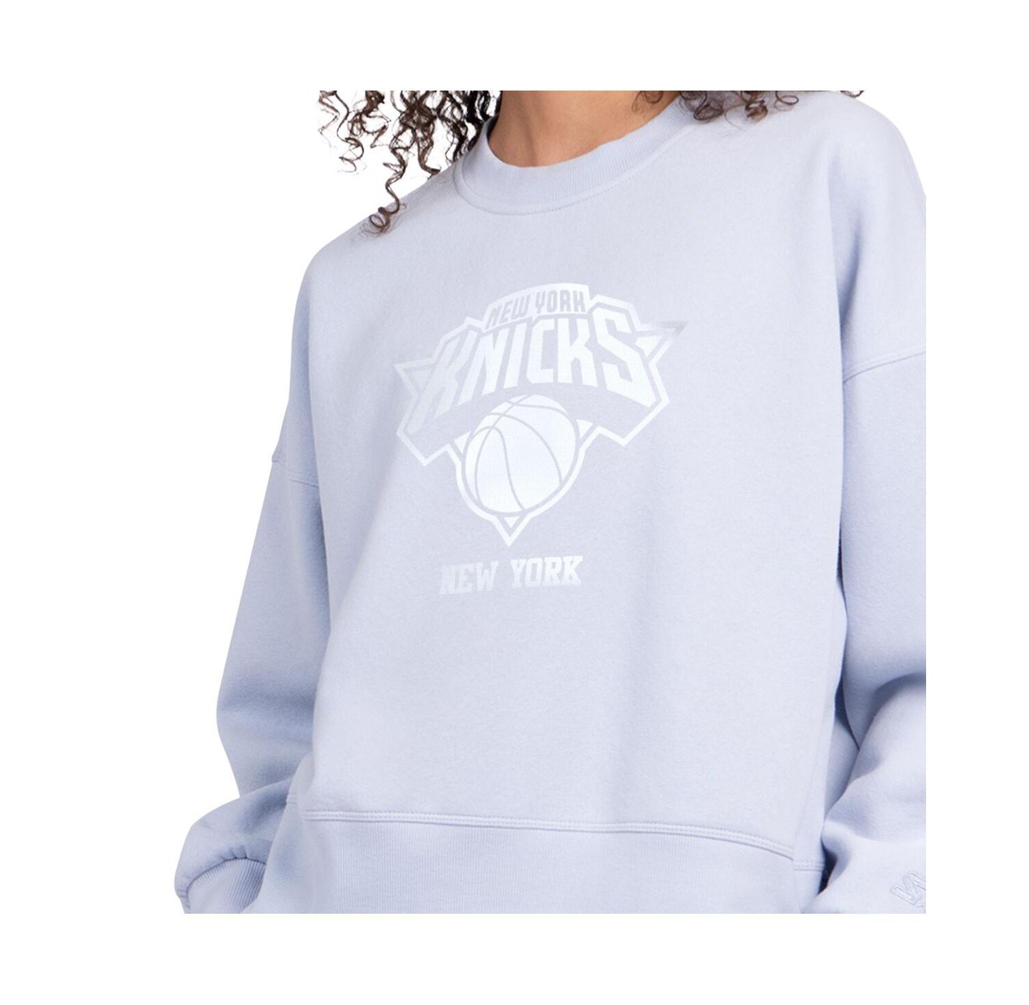 Women's Light Blue New York Knicks Pastel Boxy Sweatshirt
