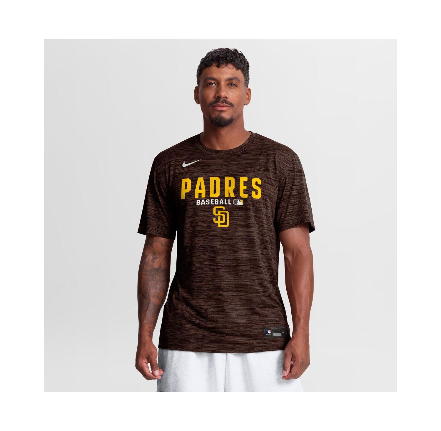 Men's Brown San Diego Padres Authentic Collection Velocity Dri-FIT T-Shirt