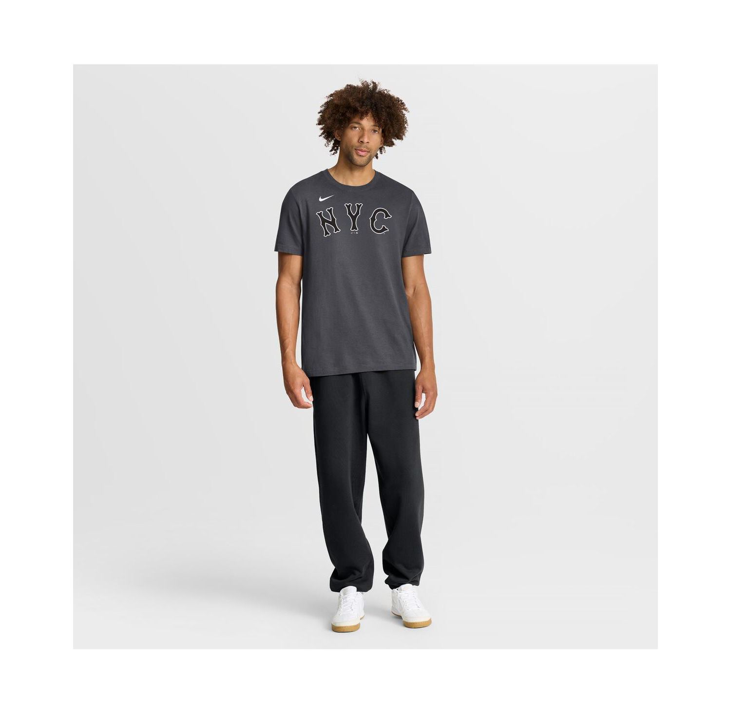 Men's Anthracite New York Mets City Connect Large Logo T-Shirt