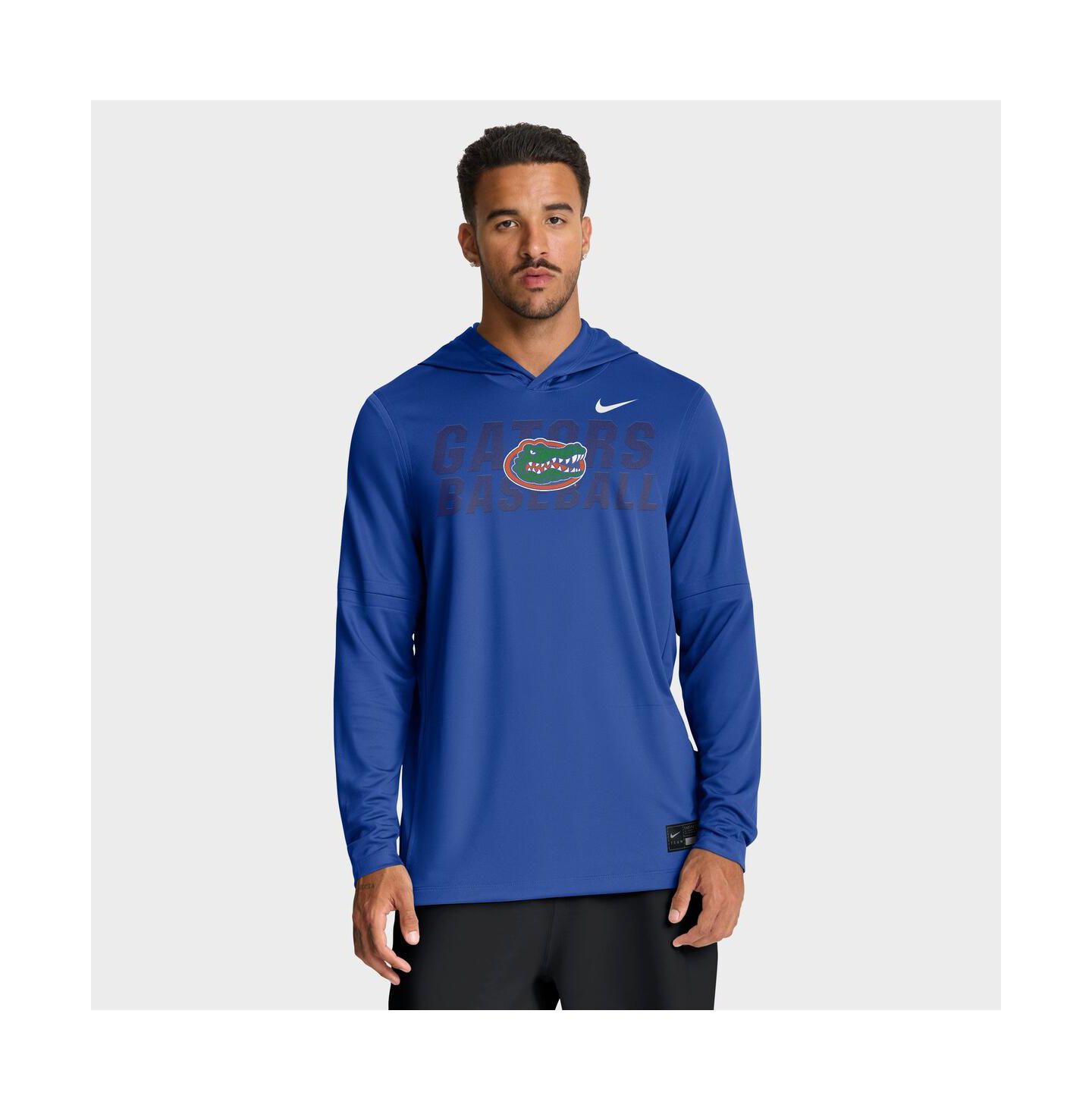 Мужская футболка Nike Royal Florida Gators Dugout Dri-FIT Long Sleeve Hooded — фото 1