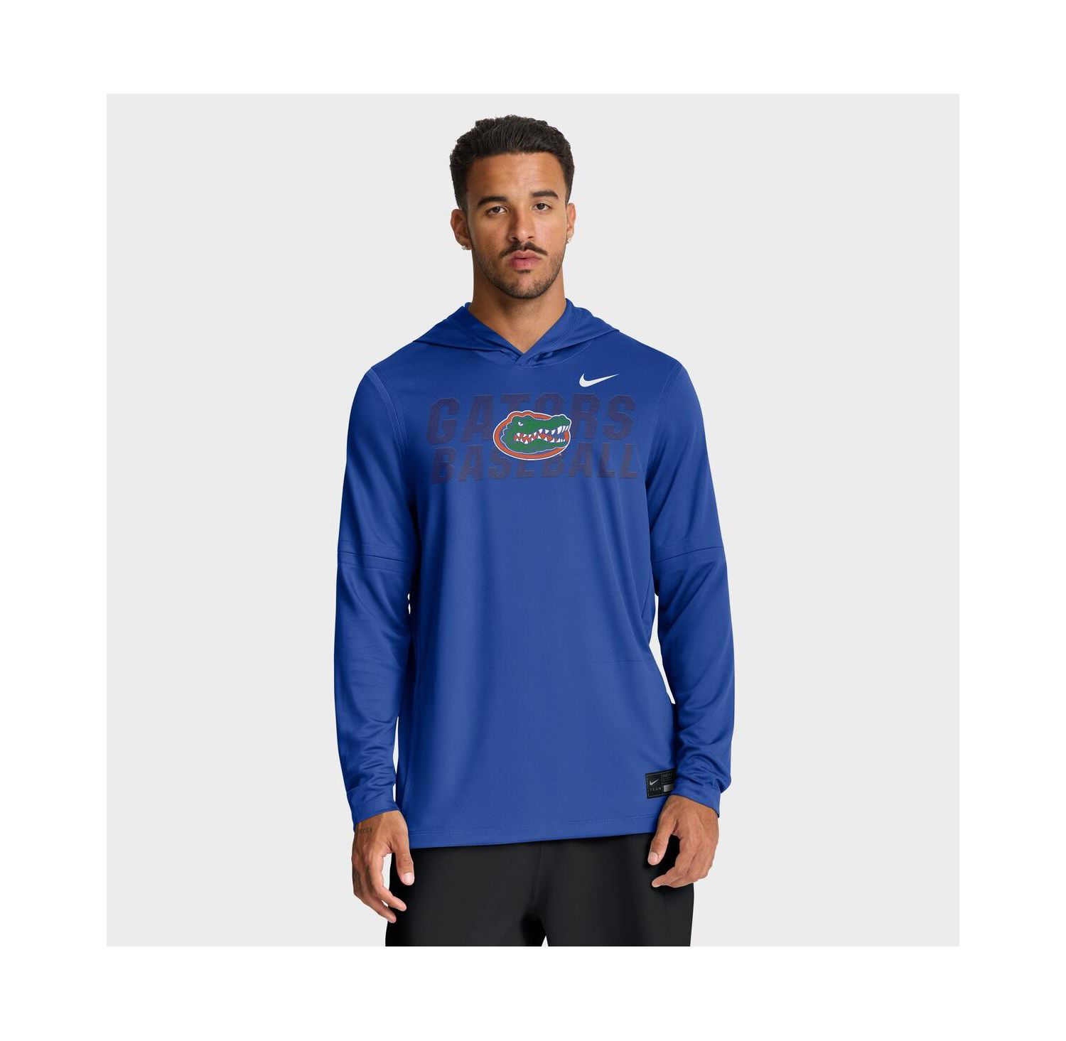 Men's Royal Florida Gators Dugout Dri-FIT Long Sleeve Hooded T-Shirt