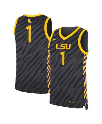 Men's and Women's 1 Anthracite LSU Tigers Replica Basketball Jersey