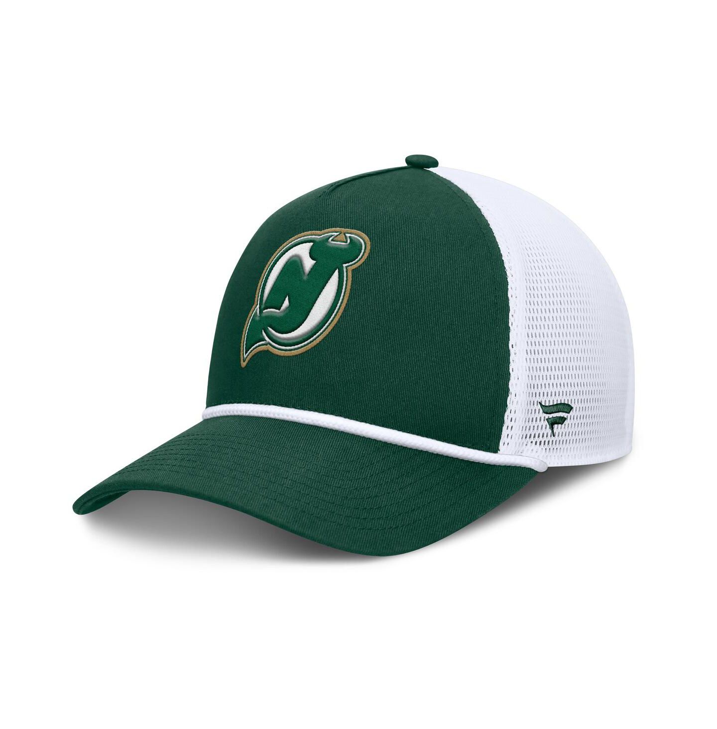 Мужские головные уборы Fanatics Green/White New Jersey Devils Bermuda A-Frame Adjustable Hat — фото 1
