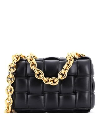 Cassette Chain Crossbody Bag Padded Maxi Intrecciato Leather