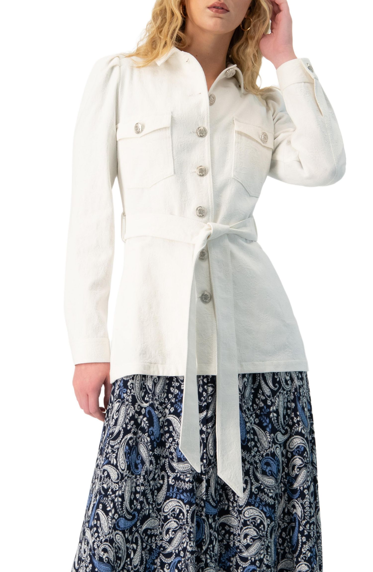 Women's Long Biker Jacket with Belt