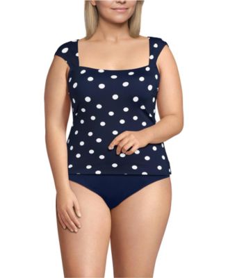 Plus Size Square Neck Underwire Tankini Top
