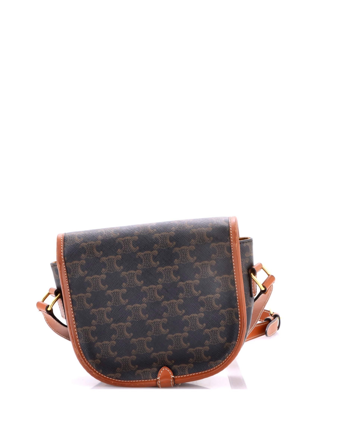 Pre-Owned Celine Medium Folco Bag Triomphe Coated Canvas