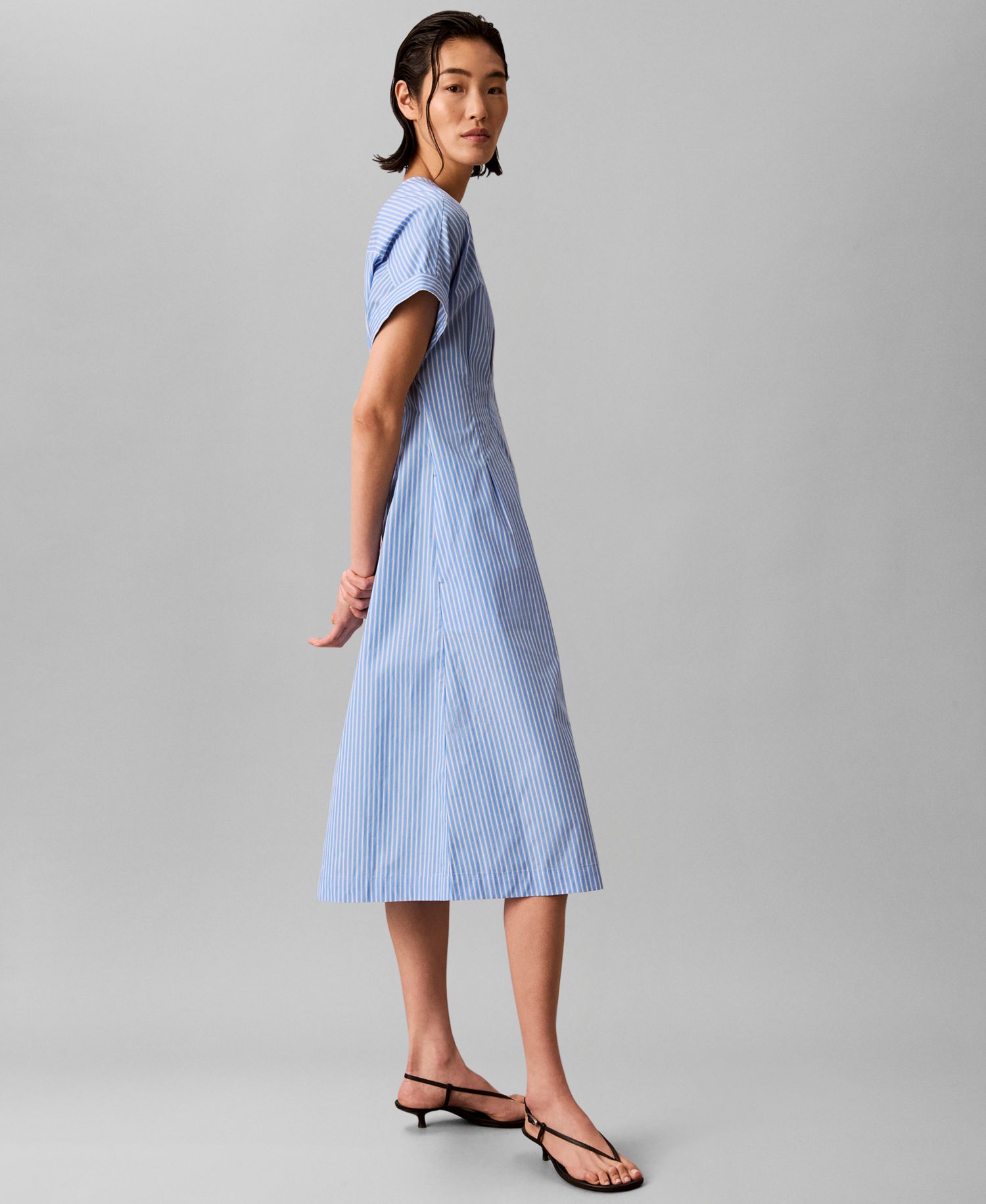 Women's Short-Sleeve V-Neck Shirt Dress