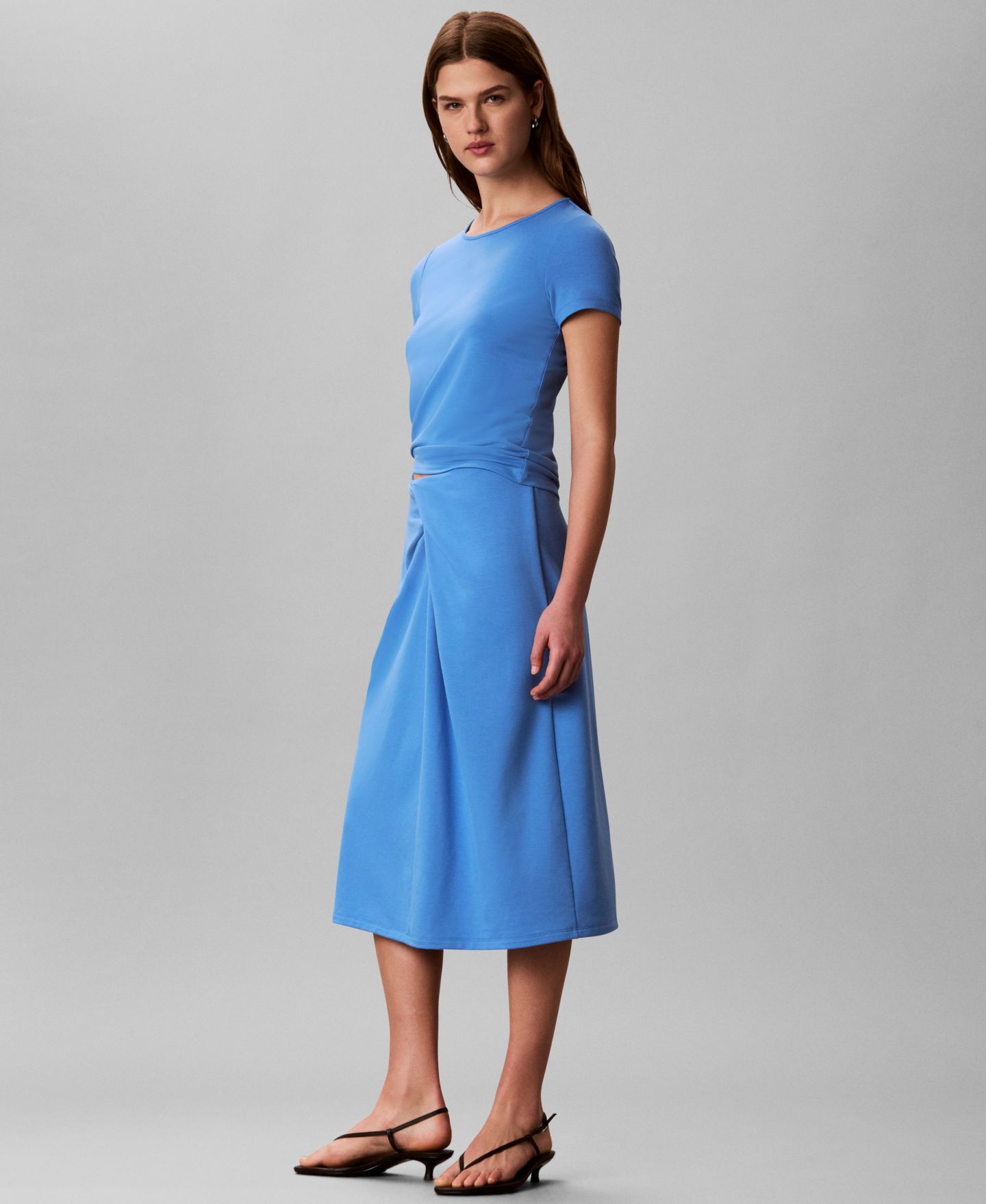 Женская юбка Calvin Klein Slim-Fit Midi, цвет: Marina — фото 3