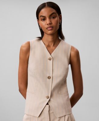 Women's Sleeveless V-Neck Tailored Vest