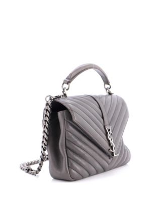 Medium Classic Monogram College Bag Matelasse Chevron Leather