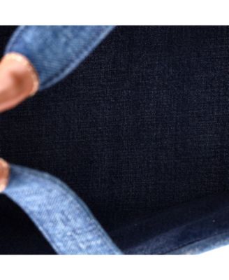 Large Cabas Thais Tote Denim with Applique