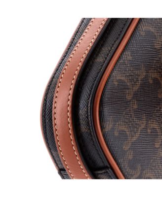 Small Cuir Triomphe Camera Shoulder Bag Triomphe Coated Canvas with Leather