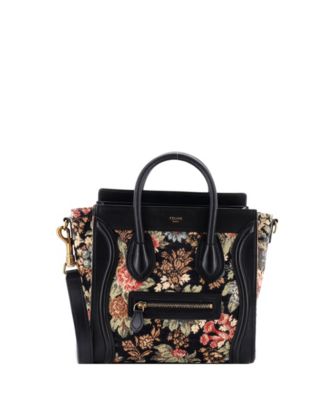 Nano Luggage Bag Printed Jacquard and Leather