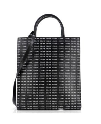 Small Vertical Cabas Tote All Over Logo Print Leather