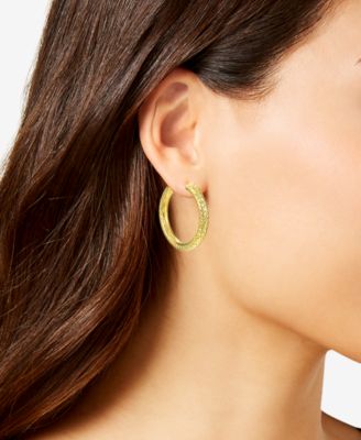 Diamond-Cut Hoop Earrings in 10k Yellow Gold