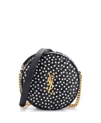 Vinyle Round Camera Bag Print Matelasse Chevron Leather