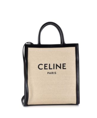 Small Vertical Cabas Tote Canvas with Leather