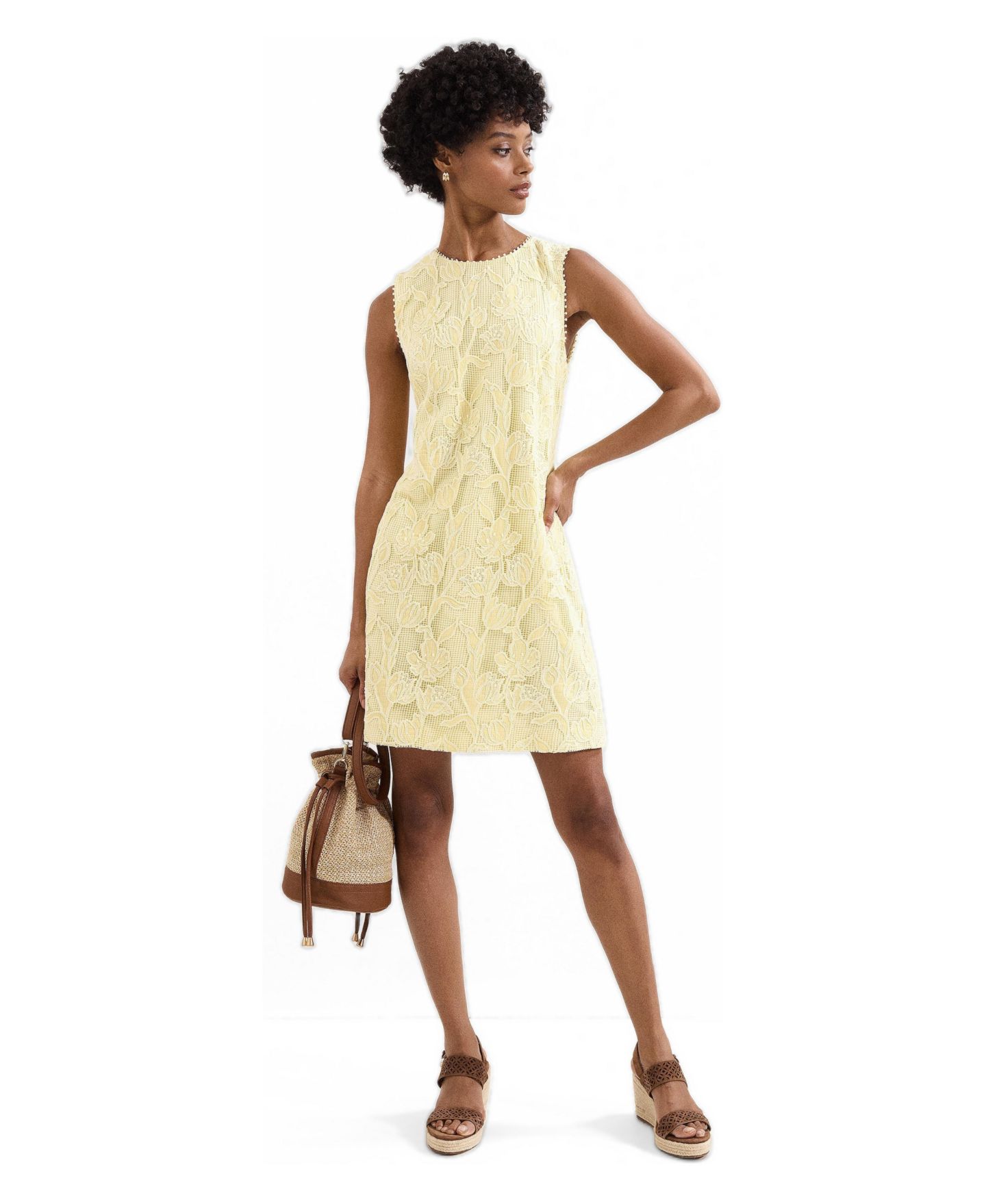 Женское платье Phase Eight Bryony Lace, цвет: Бледный жёлтый — фото 1