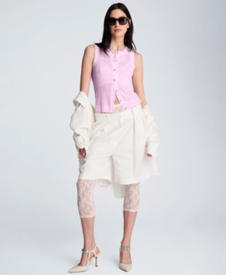 Women's Sheer Variegated Rib Vest