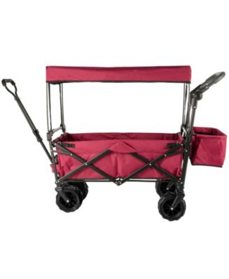 Extra Large Garden Cart with Removable Canopy & Rear Storage Compartment