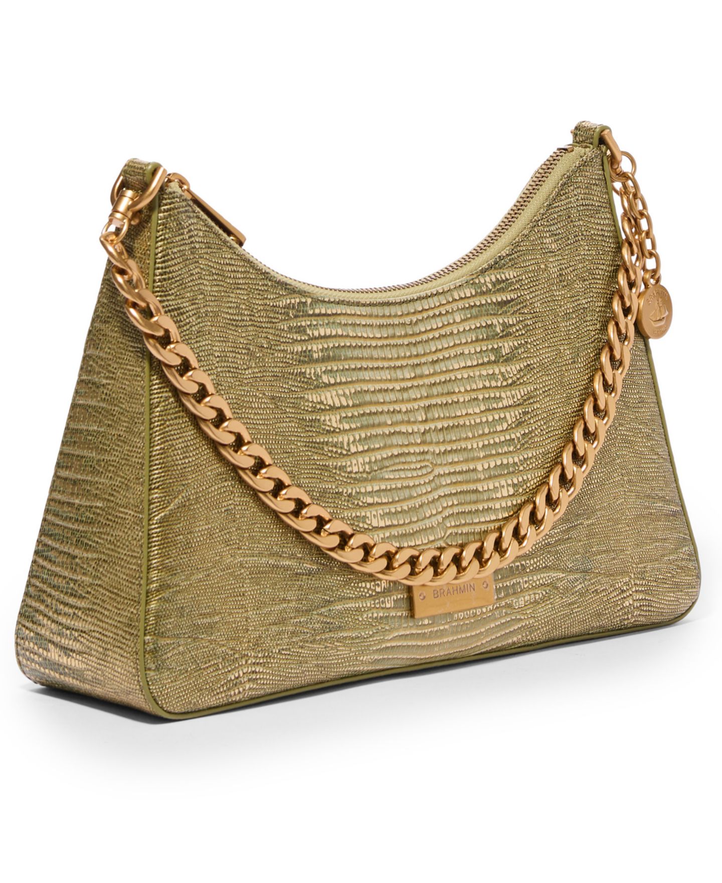 Женская сумка Brahmin Mod Esme Bachata Medium Leather Shoulder, цвет: Оливковый — фото 3