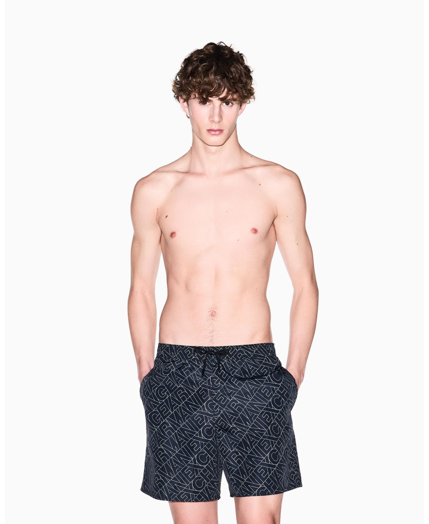 Men's Logo Print Swim Trunk