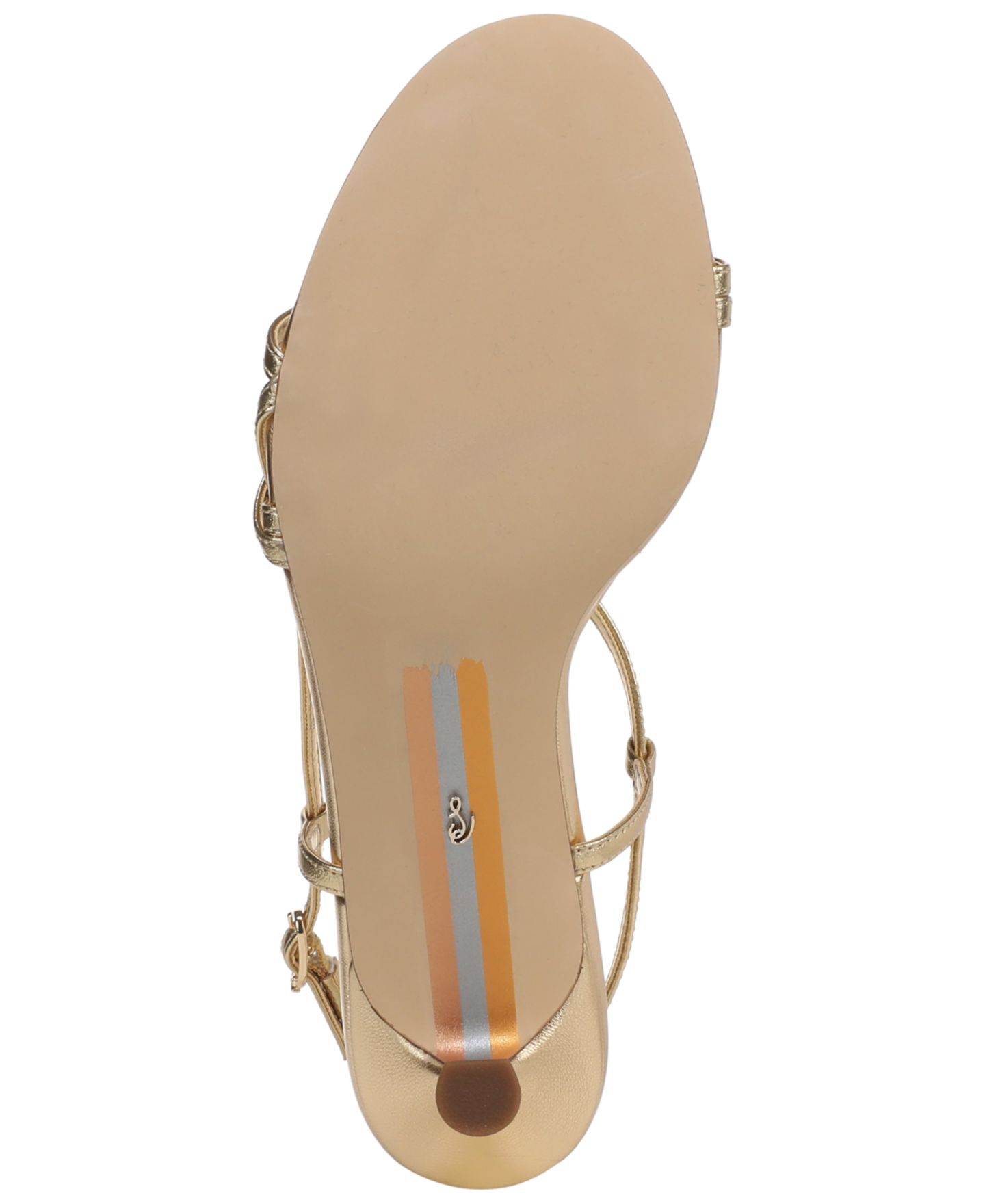 Женские сандалии Sam Edelman Cora Open Toe Dress Sandals, цвет: Янтарный золотой кожаный — фото 5