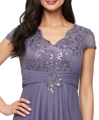 Petite Sequin Embroidered-Lace Gown