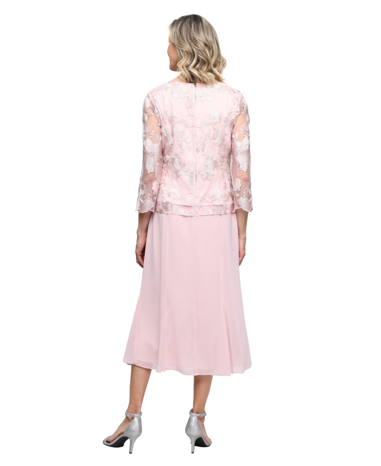 Petite 2-Piece. Lace Jacket Dress Set