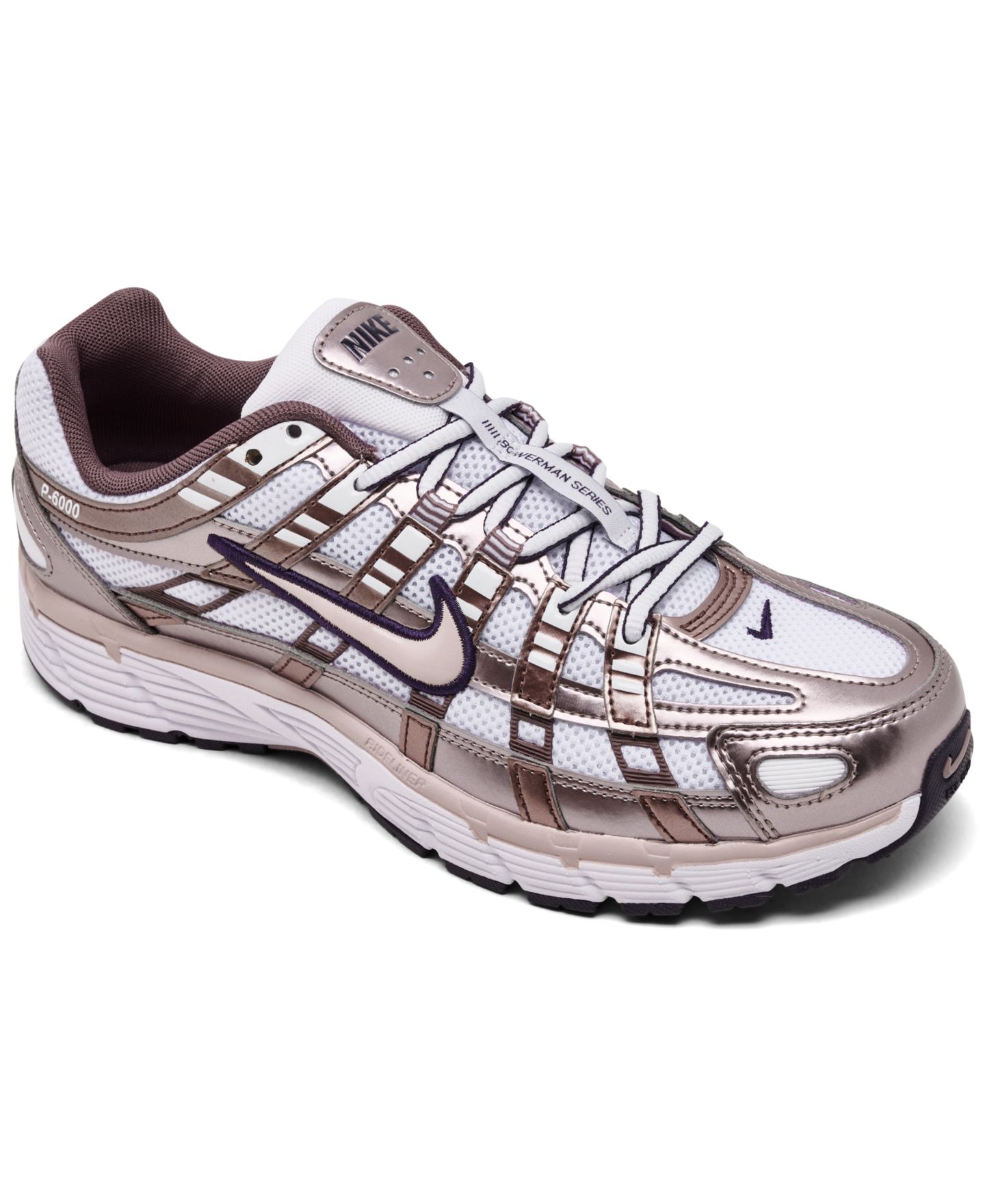 Женские кроссовки Nike P-6000 Casual, цвет: Белый / Фиолетовый — фото 1