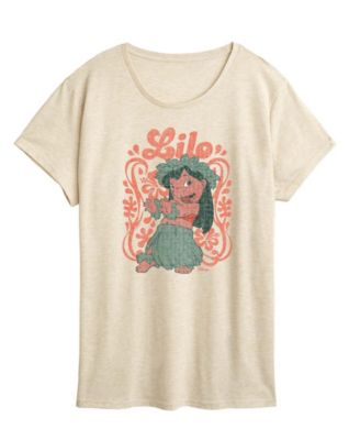 Plus Size Lilo Stitch Lilo Floral Frame Graphic T-Shirt