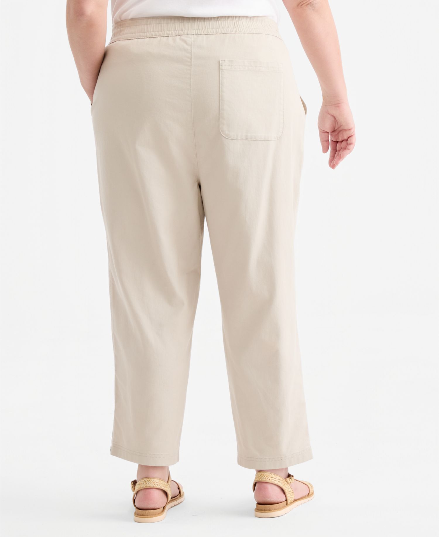 Plus Size Side-Zip Cropped Tapered Pants