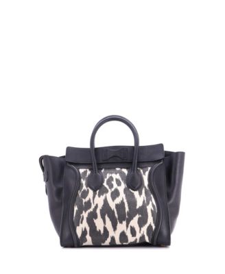 Mini Luggage Bag Printed Canvas and Leather