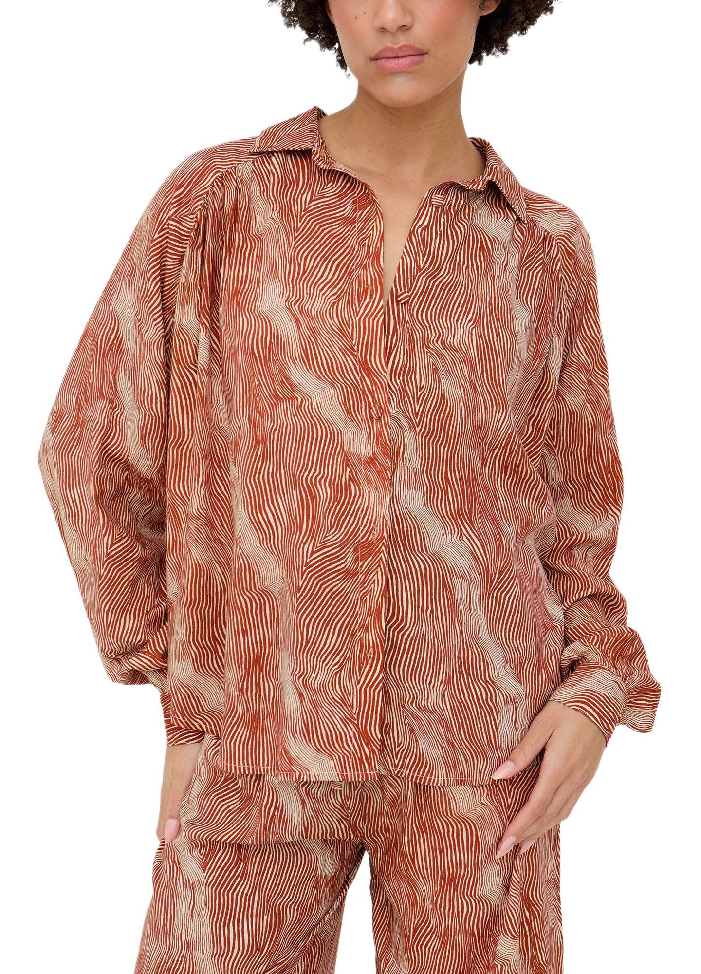 Женская рубашка Raffya Ginger Button Down Tiger Print, цвет: Оранжевый — фото 1